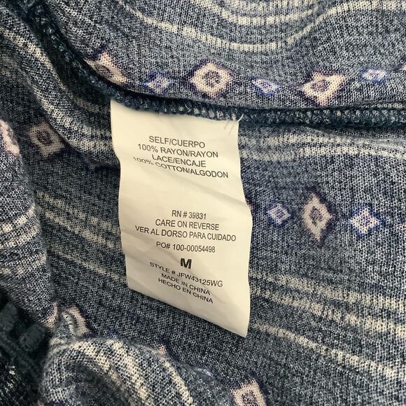 Violets & Roses Ballari Blue Printed Off The Shoulder Short Sleeve Top Medium - Picture 5 of 5